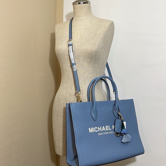 2pc 💙 Michael Kors Mirella leather tote bag blue - Picture 12 of 13